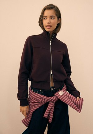 Stradivarius, B09 CROPPED HIGH-NECK ZIP-UP SWEATSHIRT - Sweat zippé - dark purple