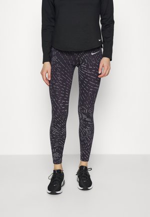 RUN FAST - Legging - cave purple/atomic orange/reflective silver