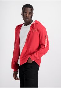 Alpha Industries BACK HOODIE - Sweatjacke - mars red