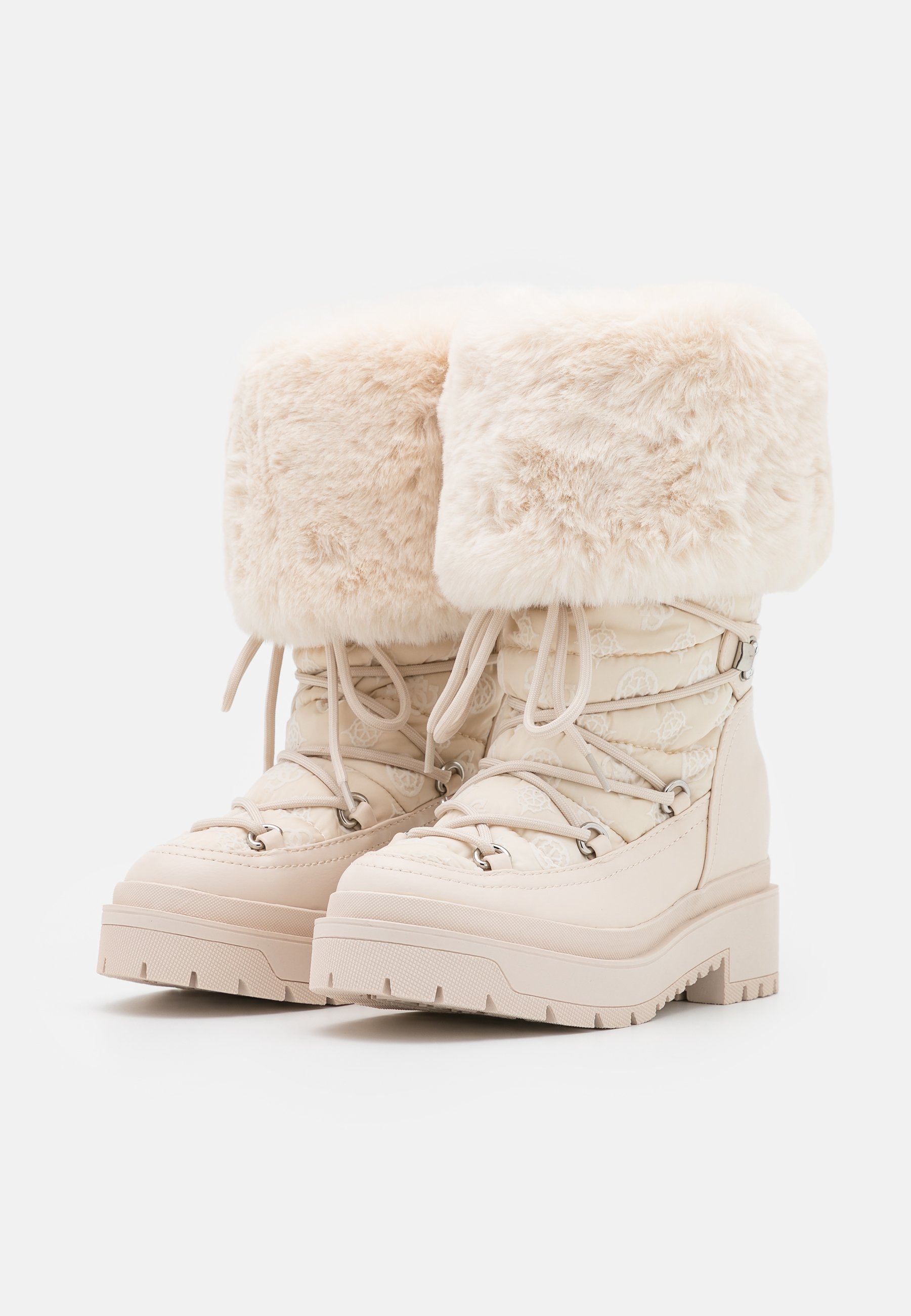 Guess LARYA - Stivali con i lacci - cream/avorio - Zalando