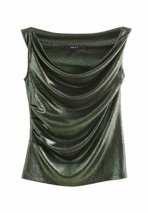 Next SLEEVELESS SPARKLE DRAPE COWL NECK-REGULAR FIT - Bluse - green