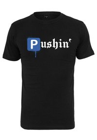 PUSHIN  - Trükipildiga T-särk - black