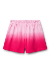 Rosa Baumwollshorts mit einem Dip-Dye-Gradienten von Hellrosa zu Knallrosa und einem elastischen Bund für zusätzlichen Komfort.
