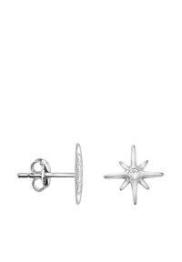 Örhängen av sterlingsilver i form av stjärnor med en central klar ädelsten, med spetsiga spikar som strålar ut från mitten.