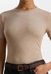 Lauren Ralph Lauren STRETCH COTTON CREWNECK TEE - Jednoduché tričko - adirondack heather