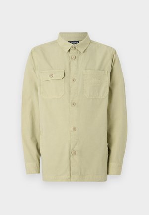 Cămașă lungă cu mânecă, de culoare verde deschis, cu guler, două buzunare pe piept, închidere cu butoane și croi lejer. Fabricat�ă din țesătură texturată.