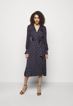 TETRIS PRINTED WRAP DRESS - Freizeitkleid - black