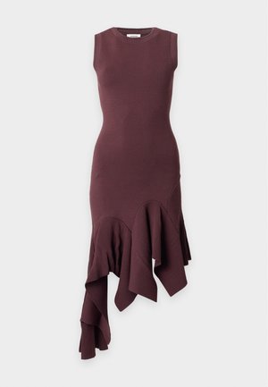 sandro, ROBE ASYMETRIQUE OTTOMAN - Φόρεμα-πουλόβερ - brown