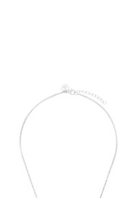 Bracciale in argento caratterizzato da un design delicato e sottile, con chiusura a moschettone e lunghezza regolabile, che presenta piccoli anelli uniformi.