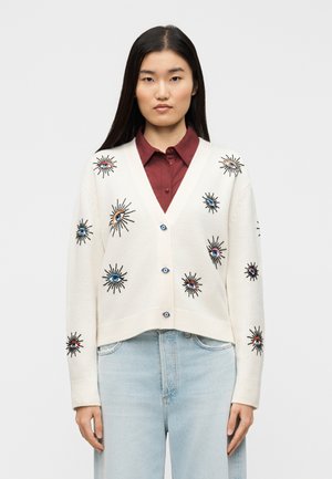 BRADLEY SHORT EMBELLISHED CARDIGAN - Kardigán - ecru