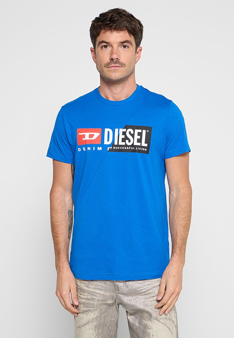 Diesel T-shirt print blauw