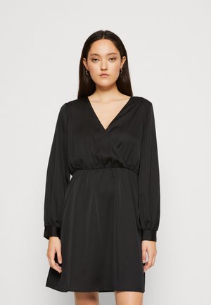 VILA VIELLETTE WRAP DRESS - Kjole - black