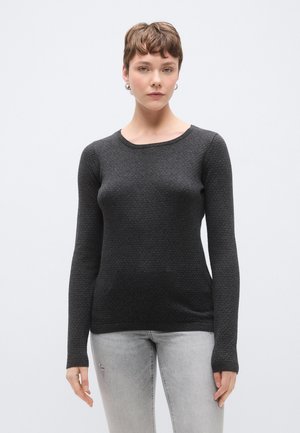 VMCARE STRUCTURE O NECK - Striktrøje - dark grey melange