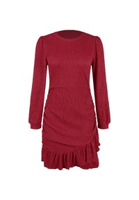 WRAP RUFFLED RUCHED MINI - Jurk - red