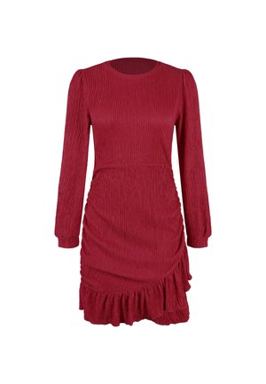 Cupshe WRAP RUFFLED RUCHED MINI - Vestido informal - red