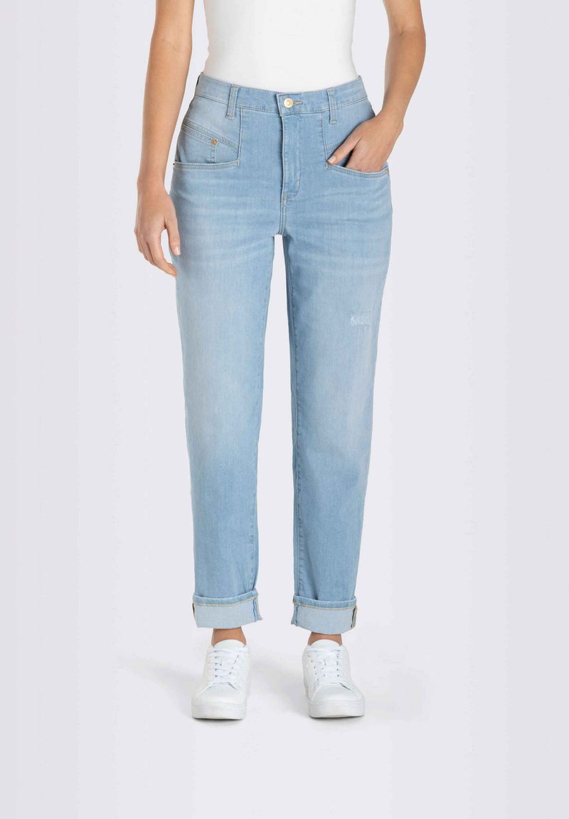 MAC Jeans RICH CARROT Jeans Tapered Fit light blue destroy washed