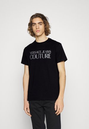 LOGO THICK FOIL - T-shirt con stampa - black /gun metal