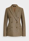 HOUNDSTOOTH DOUBLE BREASTED TWILL BLAZER - Blazer - brown