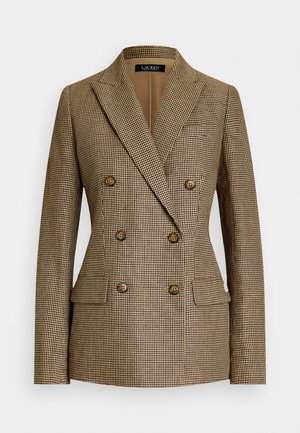 Lauren Ralph Lauren HOUNDSTOOTH DOUBLE BREASTED TWILL BLAZER - Blazer - brown