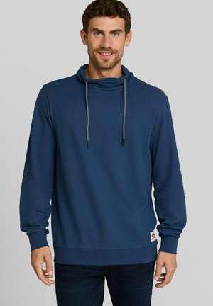 TOM TAILOR, TOM TAILOR T-SHIRT SNOOD LANGARMSHIRT MIT WAFFELSTRUKTUR - Pullover - dark duck blue