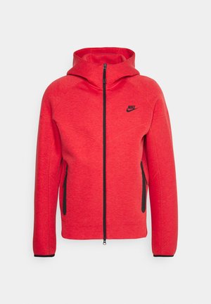 Nike Sportswear TECH FLEECE FULL-ZIP HOODIE - Vetoketjullinen college - lightt red heather