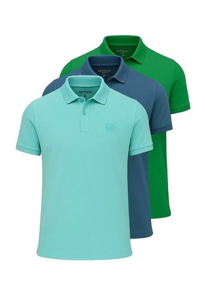 SET OF 3 - Polo - dark green blue mint