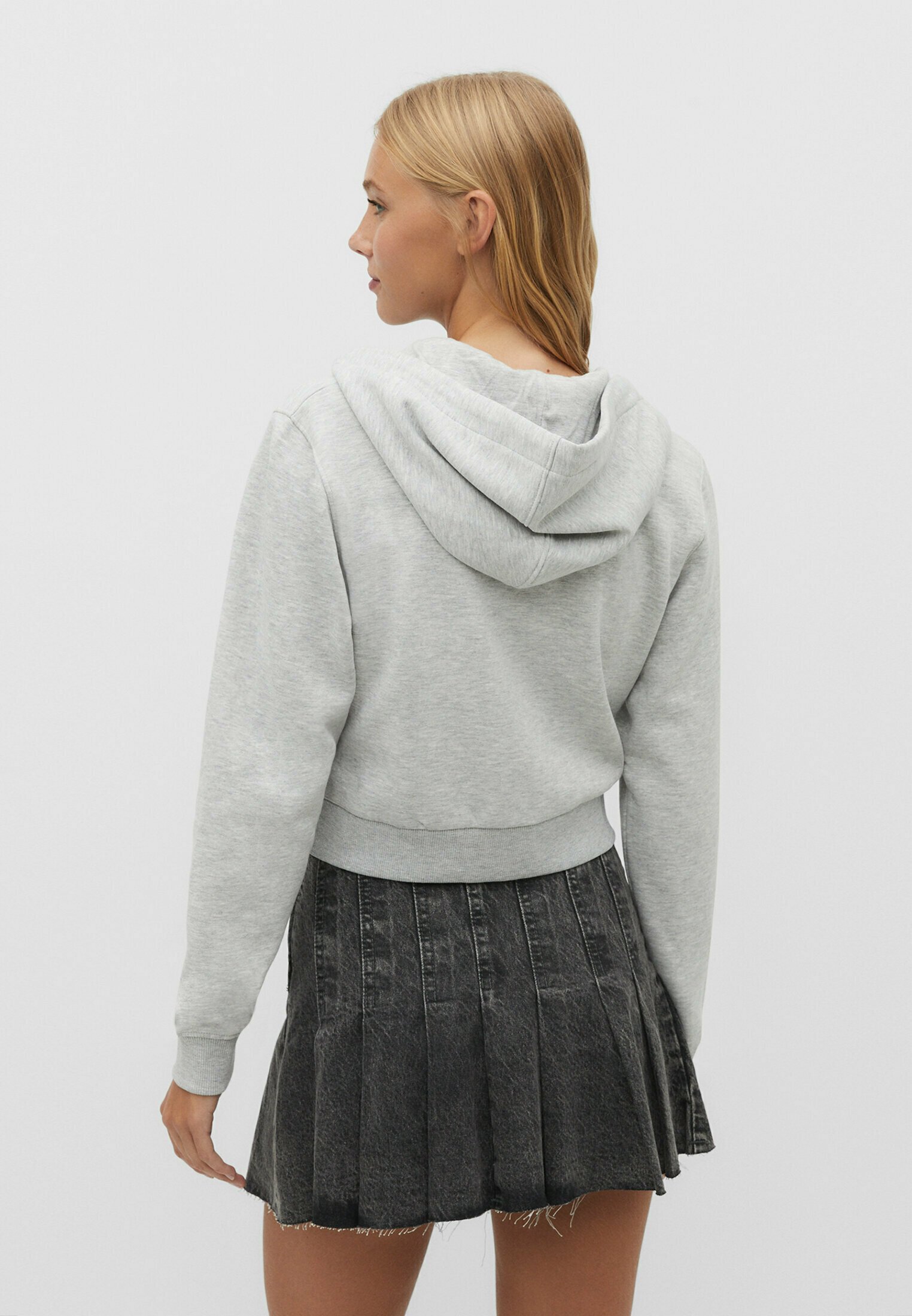 Stradivarius CROPPED - Zip-up sweatshirt - grey - Zalando