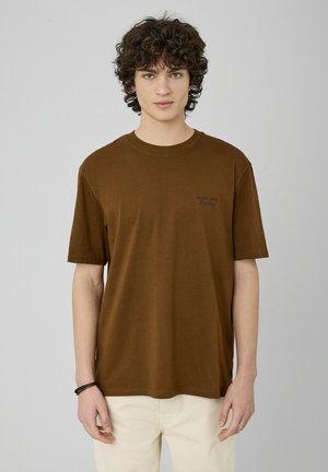 BRODERIE POITRINE - T-shirt imprimé - marron