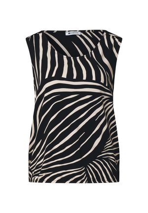 Street One, TOP MIT V-NECK UND ELASTIKSAUM - Débardeur - black