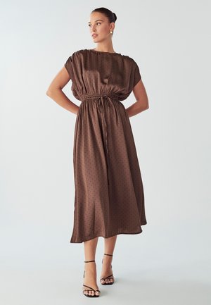 CAROL MIDI - Day dress - tan based dot