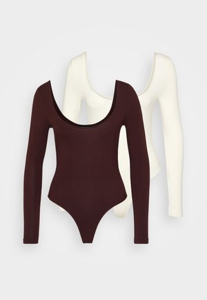 2 PACK - Long sleeved top - winetasting/egret