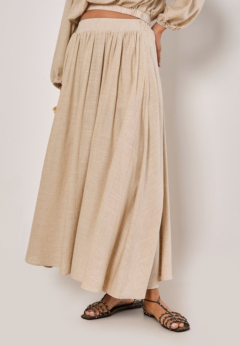 Apricot MIDI - Pliceret nederdel /Nederdele med folder - stone