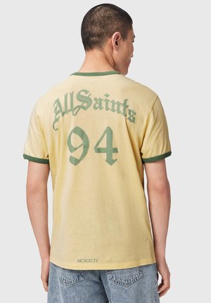 AllSaints, BRASILIA SS CREW . - T-Shirt print - yellow