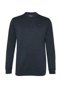 Marine crewneck sweatshirt van zachte stof. Met lange mouwen, ribbels bij de mouwen en onderkant, een klein logopatch op de borst en een textuurafwerking.