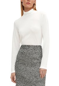 comma Langarmshirt - weiß