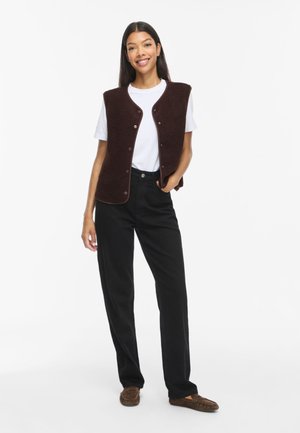 VILA, VIMARLON TEDDY O-NECK WAISTCOAT - NOOS - Елек - coffee bean