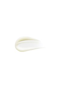 Romige witte lotion of crème in een gladde, gebogen lijn met een glanzende afwerking en een iets dikke textuur, die naadloos in de achtergrond overgaat.