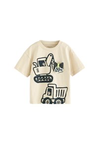 Next REGULAR FIT - SHORT SLEEVE TRANSPORT  - Apdrukāts T-krekls - white digger interactive pocket