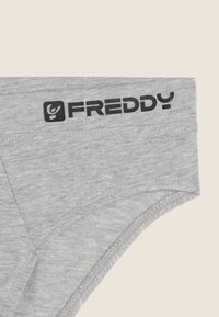 Biancheria intima in cotone grigia con logo Freddy nero sulla banda in vita, con tessuto liscio e morbido e bordi cuciti.