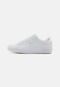 Lacoste - POWERCOURT JUNIOR TRAINERS - Zapatillas - white/light pink Imagen en miniatura 1