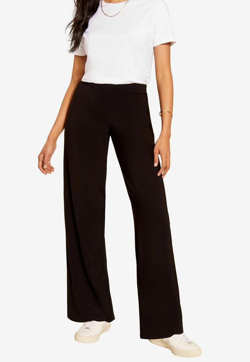 Friends Like These ELASTICATED WASIT SOFT SLINKY WIDE LEG  - Auduma bikses - black