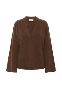 HUXI V-NECK - Pullover - tobacco brown