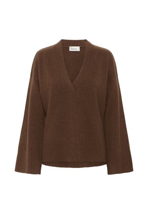 My Essential Wardrobe HUXI V-NECK - Jumper - tobacco brown