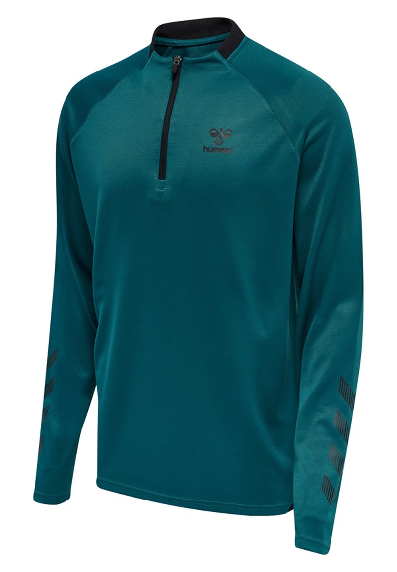Herren Sportbekleidung | Hummel Langarmshirt deep lagoon/blau-meliert - UU35444 Herren Sportbekleidung | Hummel Langarmshirt deep lagoon/blau-meliert - UU35444