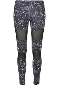 Urban Classics - TECH AOP  - Leggings - blackuniverse Miniaturebillede 1