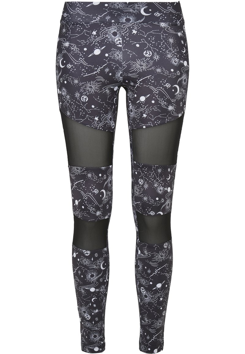 Urban Classics - TECH AOP  - Leggings - blackuniverse, Forstør