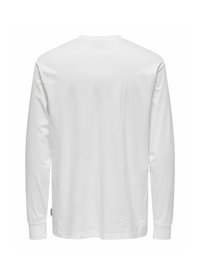 Witte lange mouwen T-shirt met een ronde hals, ribbelmanchetten en een soepele katoentextuur. Geen zichtbare patronen of graphics op de achterkant.