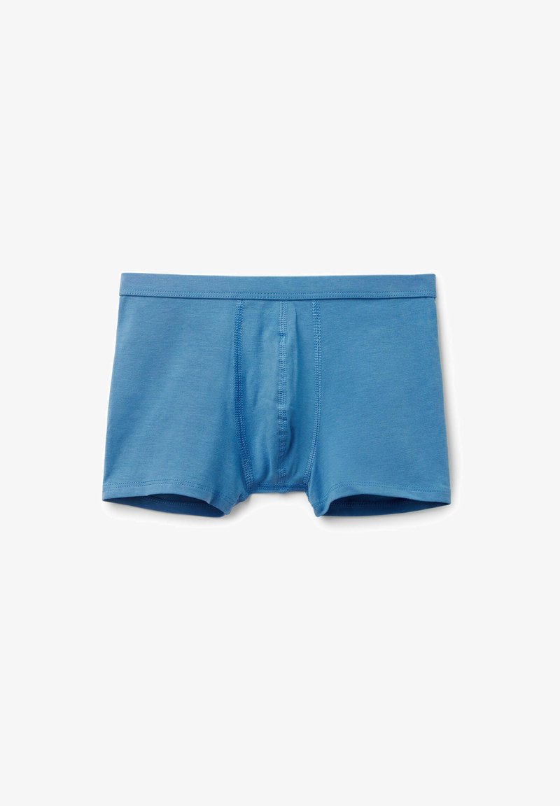 Modré bavlněné boxerky se přiléhavým střihem, s jednobarevným designem, jemnou texturou a minimem švů.