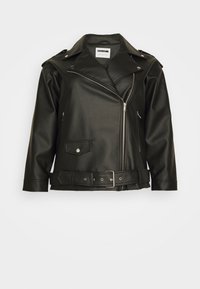 OVERSIZE BIKER JACKET  - Műbőr dzseki - black