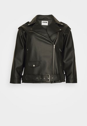 Noisy May Curve OVERSIZE BIKER JACKET  - Kunstlederjacke - black